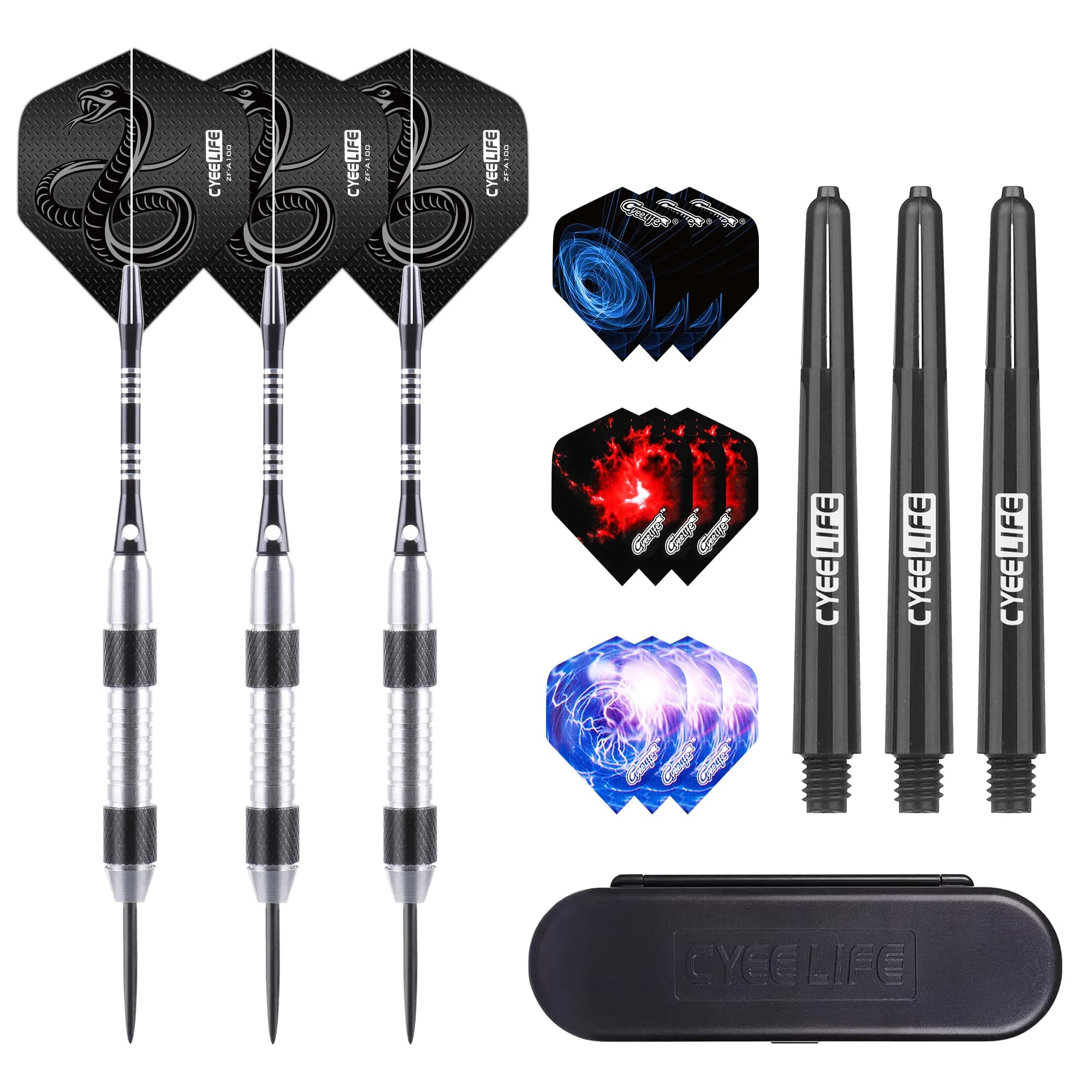 Syeelife 24g Set di freccette professionali 3 pezzi di freccette con punta in acciaio voli Anti-caduta dardo duro in acciaio inossidabile per freccette