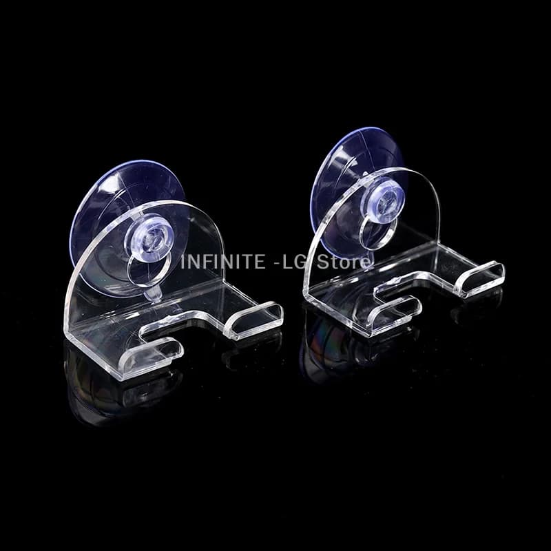 2pcs Shaver Holder Suction Cup Transparent Hook Razor Rack Waterproof Removable