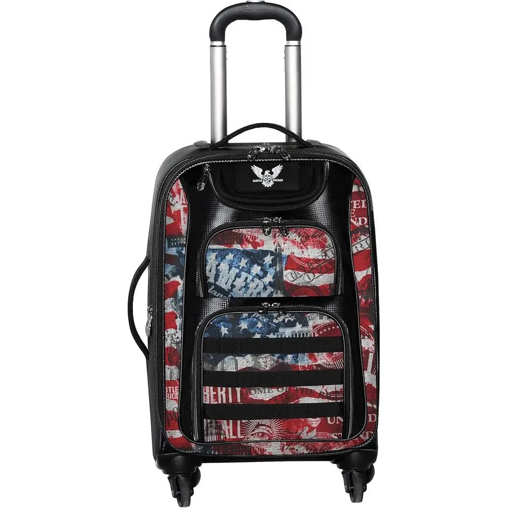 Military-Inspired 4-Wheel Expandable Cabin Luggage with Spinning Wheels - 22 Inches