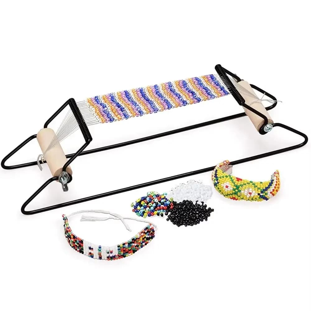 Wood Handle Bead Weaving Loom Sturdy Lightweight Weaving Beading Loom DIY Craft Beads Knitter Jewelry Knitting Machine