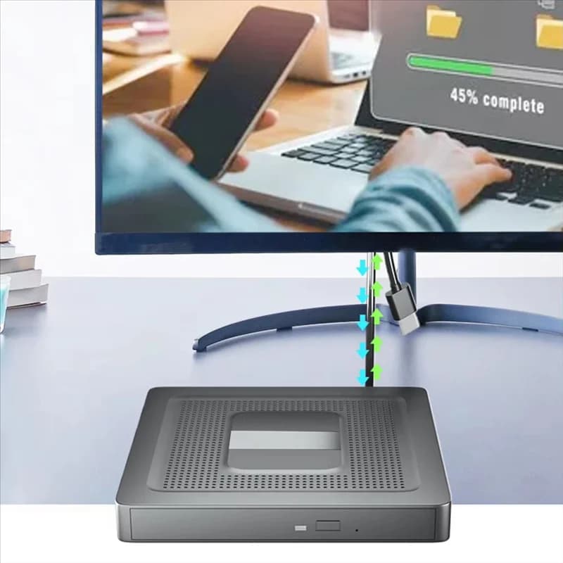 A72T External CD DVD Drive USB 3.0 Type-C CD Burner External Optical Drive Free Drive DVD CD Player For PC Laptop