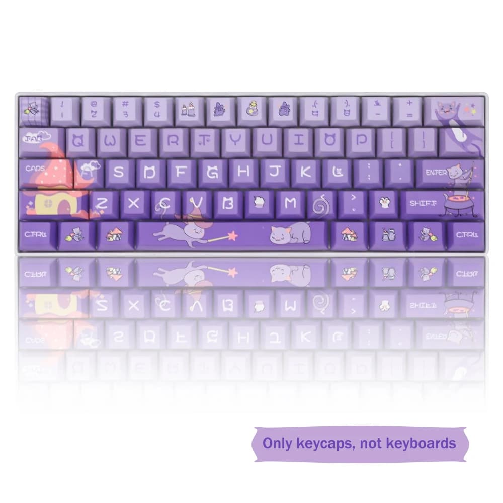 Keycaps per gatti sfumati viola Cherry Profile PBT Dye Sublimation Keycap per tastiera meccanica MX Switch GK61/64/68/75/84/87/96