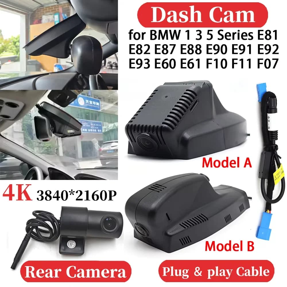 Per BMW Serie 1 3 5 E81 E82 E87 E88 E90 E91 E92 E93 E60 E61 F10 F11 F07 Auto 4K Videoregistratore DVR Dash Cam Telecamera Visione Notturna