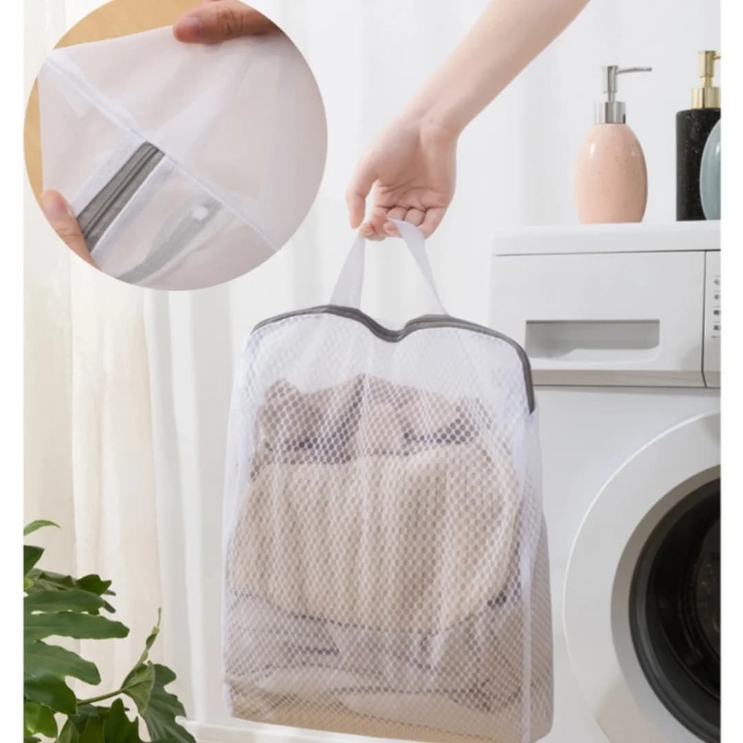 1pc borsa per la biancheria con cerniera in rete rete di poliestere anti-deformazione biancheria intima reggiseno vestiti borse a rete per lavatrici domestiche