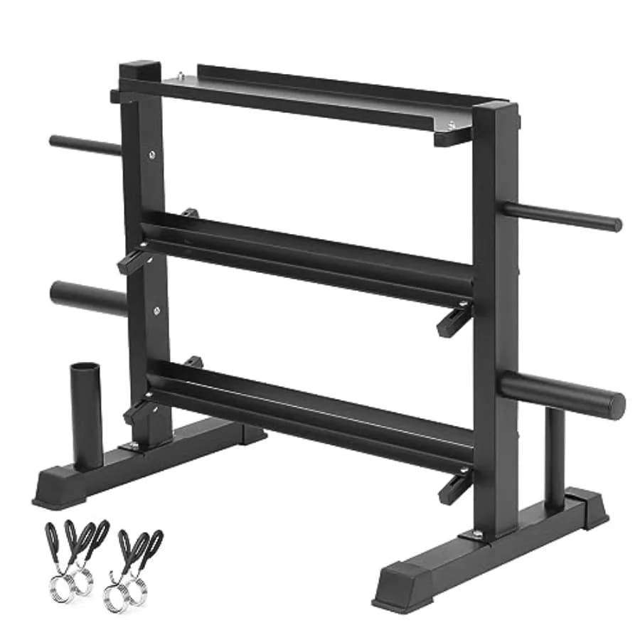 Porta Manubri Regolabile con Supporto per Kettlebell, Organizzatore Pesi in Metallo Nero Compatto per Palestra Domestica Salvaspazio