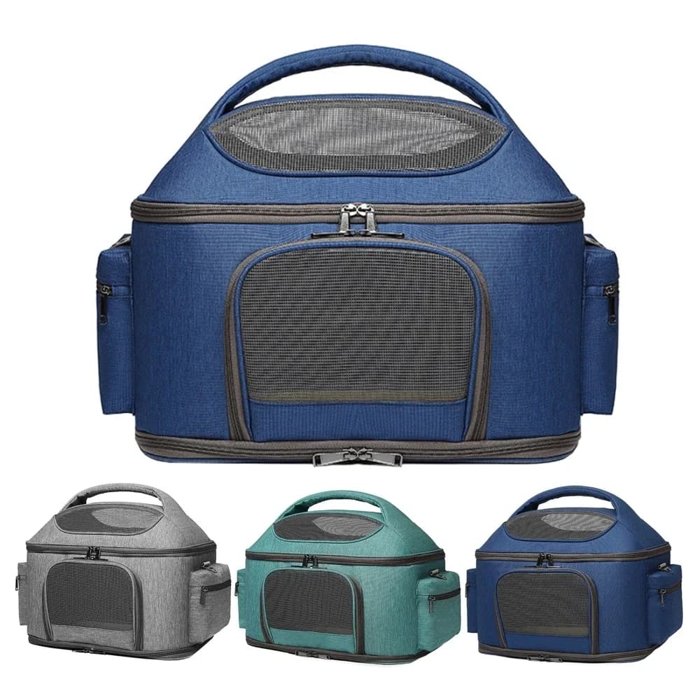 Borsa da viaggio pieghevole in rete Borsa a tracolla portatile per cani e gatti Borsa per animali domestici Borsa a tracolla da viaggio per animali domestici