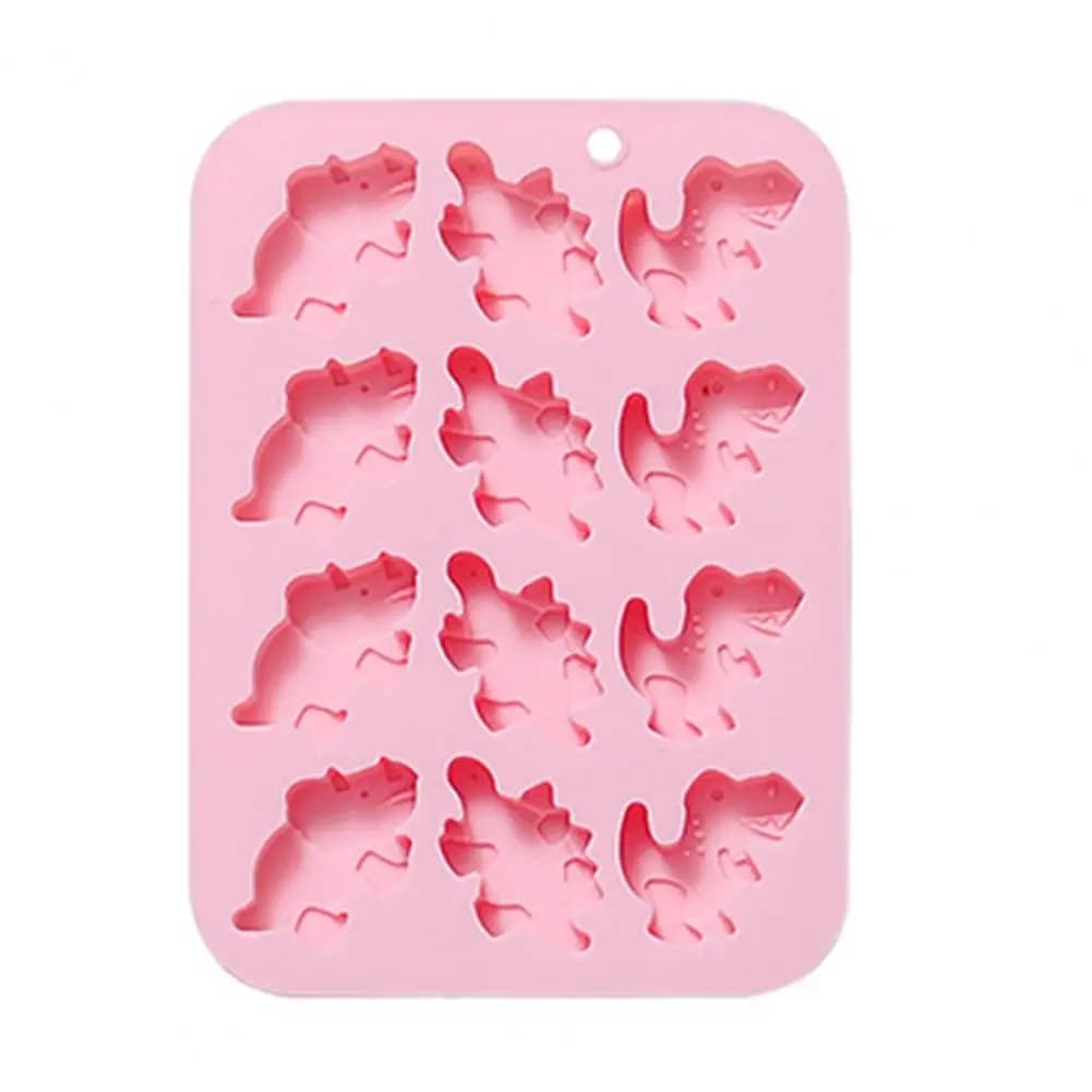 Stampo in silicone Stampo in silicone per dinosauro Stampo per ghiaccio a forma di dinosauro Vassoio in silicone per la produzione di torte Creatore flessibile di cubetti di ghiaccio al cioccolato