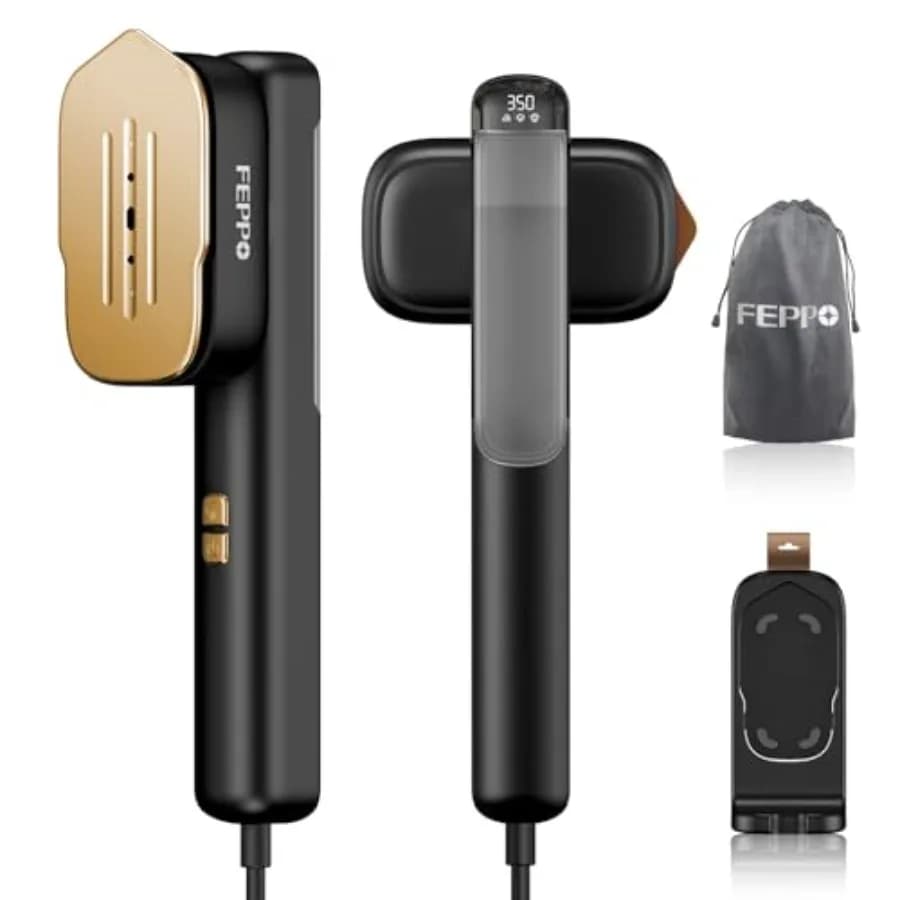Vaporizzatore da Viaggio per Vestiti 110-240V Doppia Tensione, Ferro da Stiro e Vaporizzatore Portatile 2 in 1, Riscaldamento Rapido 1100W, Potente Vaporizzatore per Indumenti L