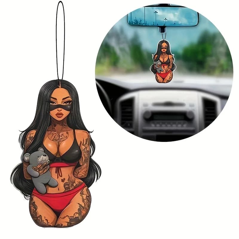 Deodorante per auto per ragazza Dea Design Deodorante per auto Aroma Tablet per auto a lunga durata Specchietto retrovisore per auto Decorazione da appendere
