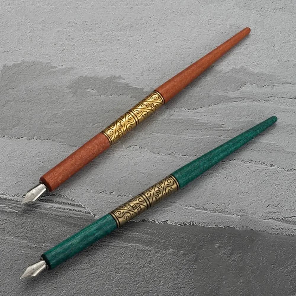Creative Wood Handle Dip Pen Set With 5 Nibs Art Drawing Calligraphy Pen Animation Lettering Vintage Dipping Pen Manga/Comic
