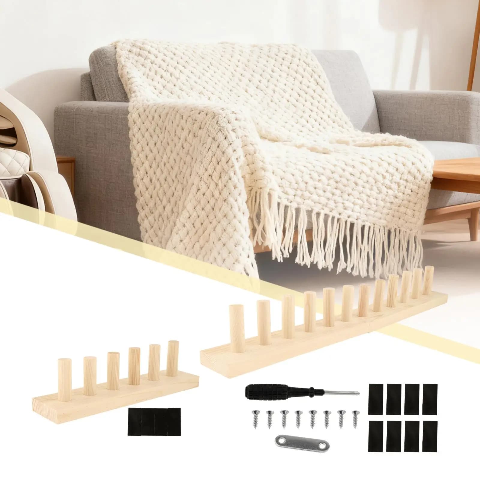 Chunky Blanket Loom Frame Women Adults Shawl Portable Scarf Home Decoration Yarn Craft Versatile Yarn Craft Project Weaving Tool