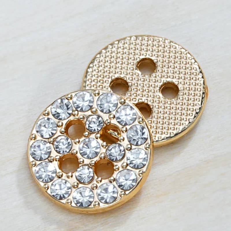 10Pcs 11/12/15mm 4-Hole Round Rhinestone Shank Buttons for Clothing Shoes Sewing Tools Bags Accessories DIY Crafts Buttons