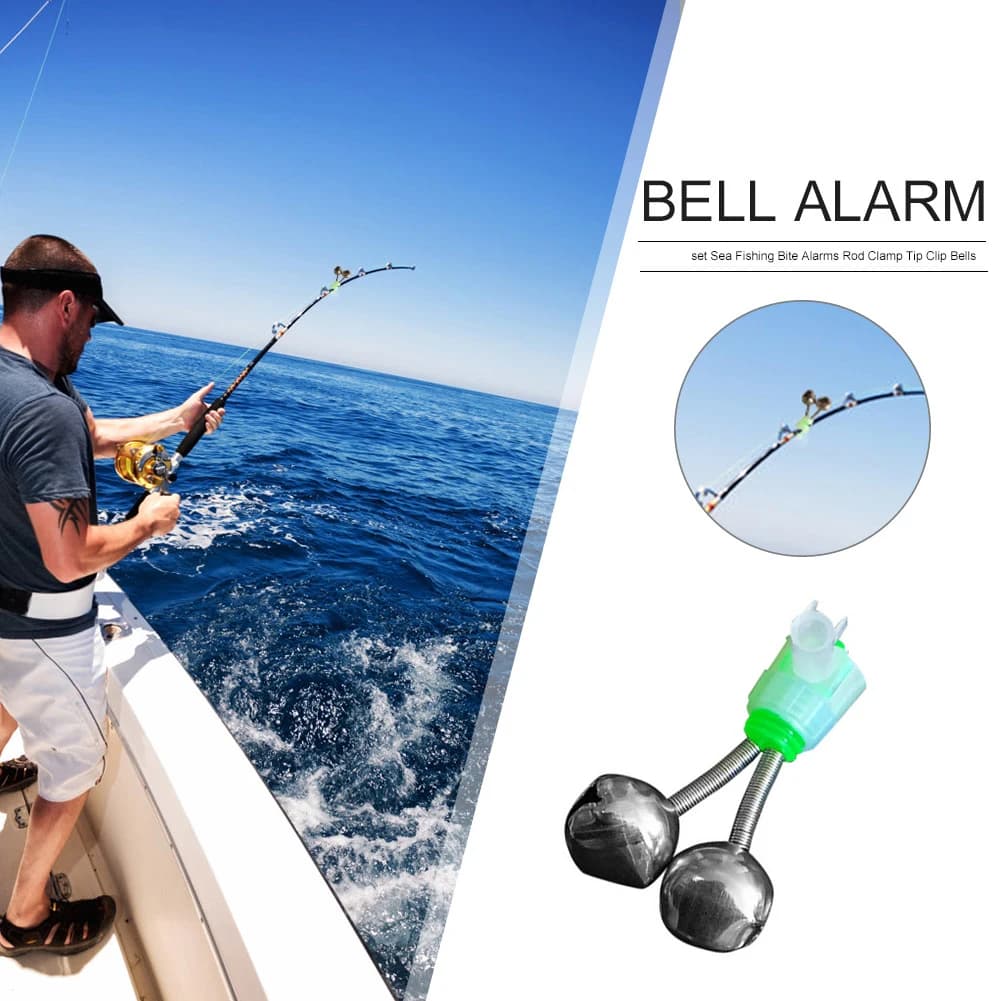 10 pezzi Allarmi per morso di pesca Campane da pesca Notte all'aperto Canna da pesca alla carpa Clip per punta Campane a spirale doppie Campane di avviso doppie per la pesca