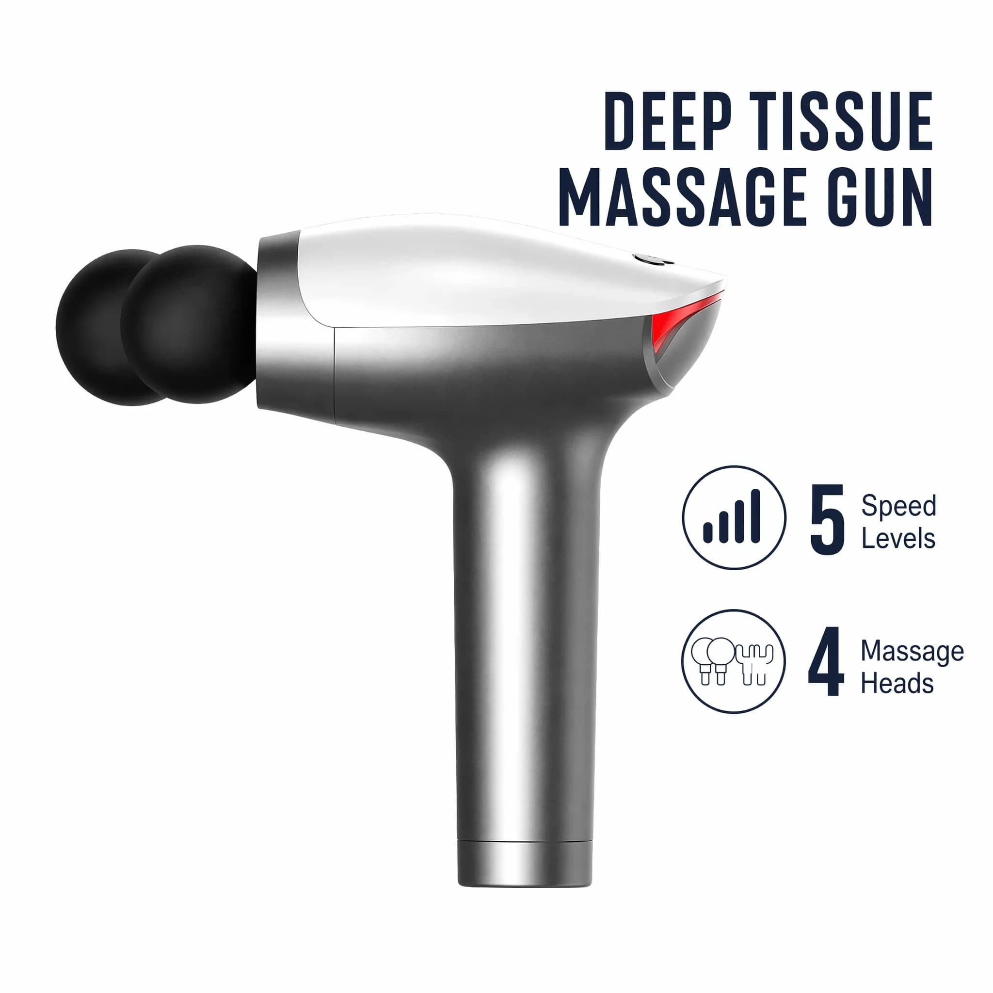 Double head massage gun for deep tissue massage, with double heads, massage gun for back, for athletes, muscle massage gun to relieve pain.