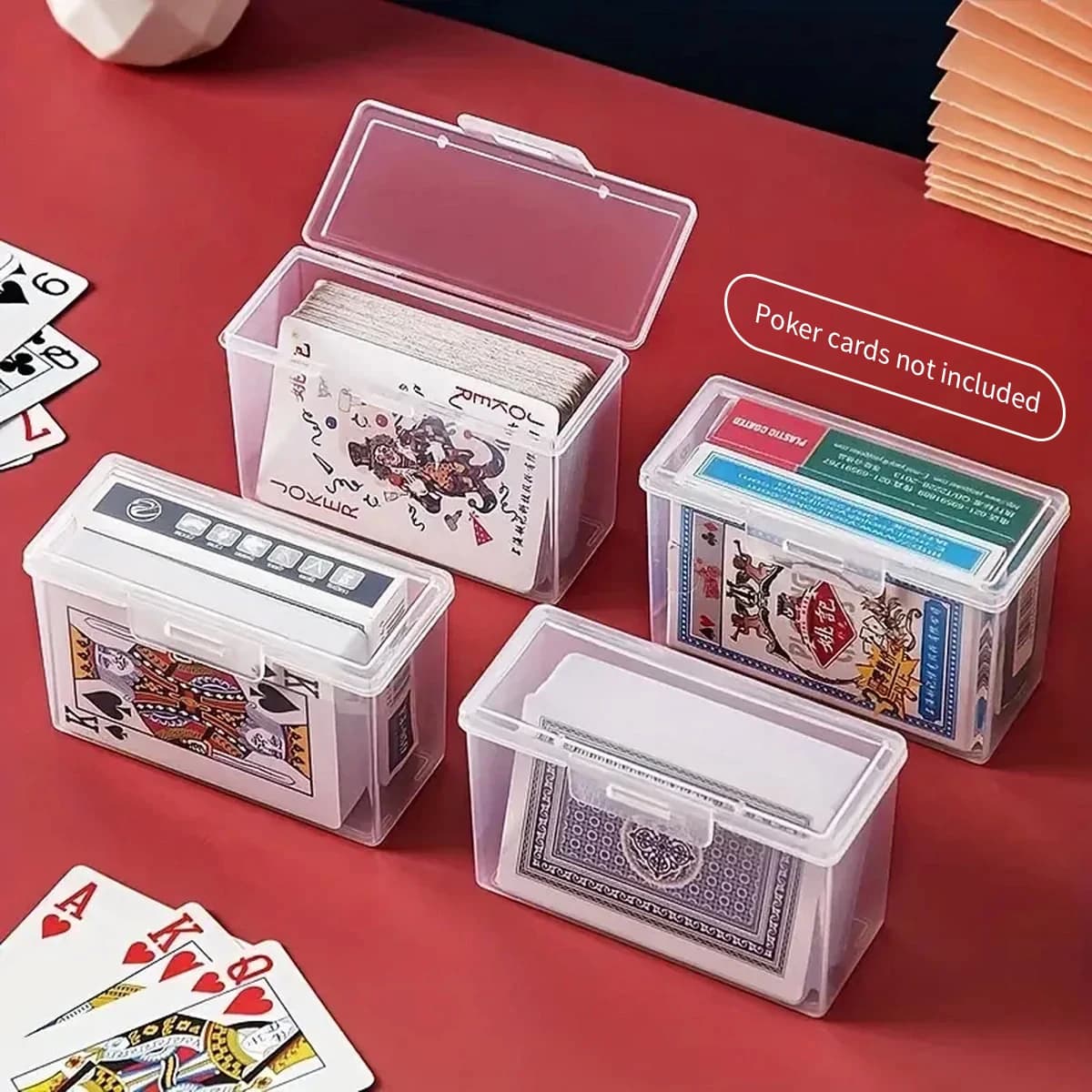 Scatola Rettangolare in Plastica per Carte da Poker, Organizzatore per Carte da Gioco, Carte di Credito, Porta Biglietti da Visita