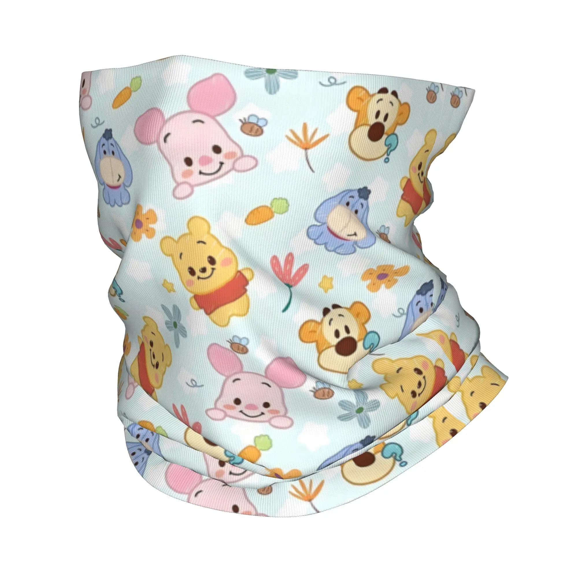 Custom W-Winnie The P-Pooh Neck Gaiter Women Men UV Face Shield Winter Cartoon Classic Bandana Scarf for Ski