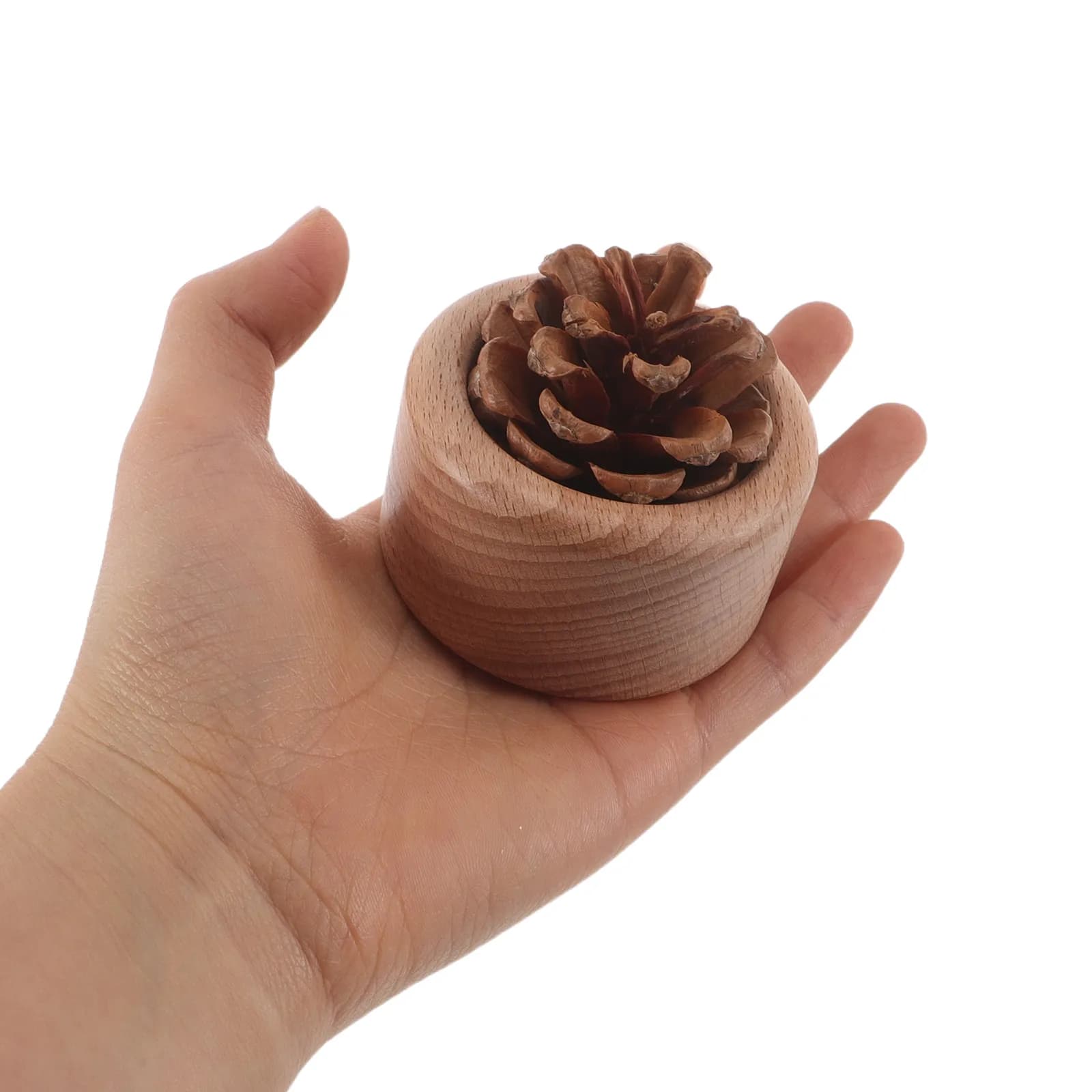 2Pcs Wood Essential Oil Diffuser Natural Aromatherapy Passive Diffuser for Home Office Automotive Pine Cone Fragrance Diffusing
