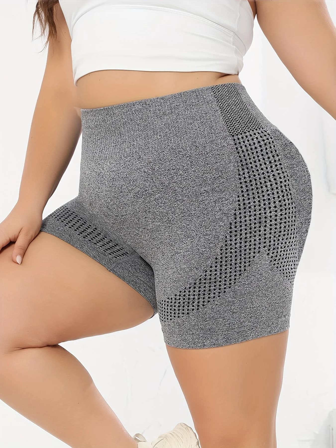High Waist Yoga Shorts for Women's Tummy Control Fitness Seamless Workout Running Shorts