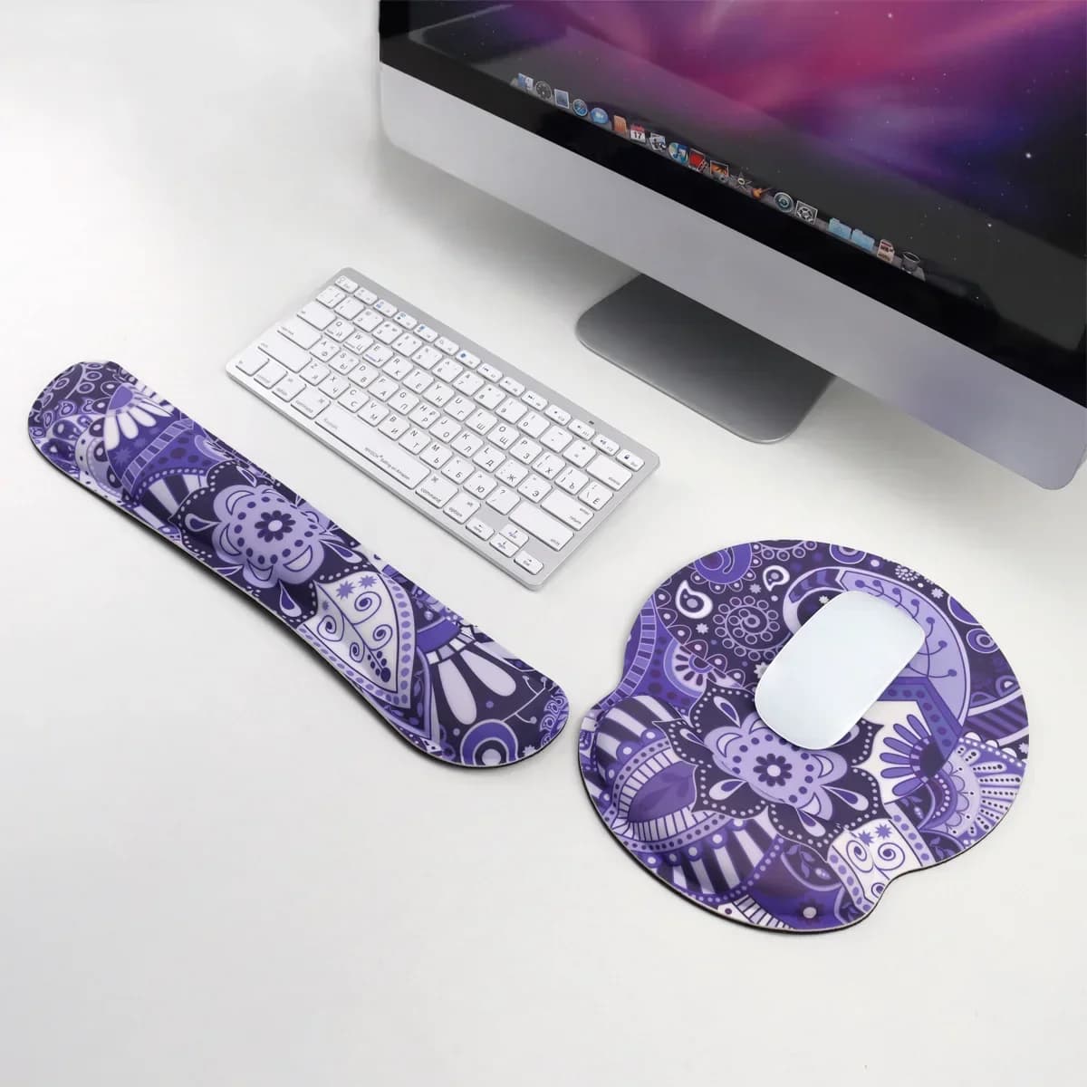 Tappetino per Mouse antiscivolo dimensioni portatili Base in PU supporto ergonomico per poggiapolsi supporto per la mano tastiera Comfort Pad da polso Desktop