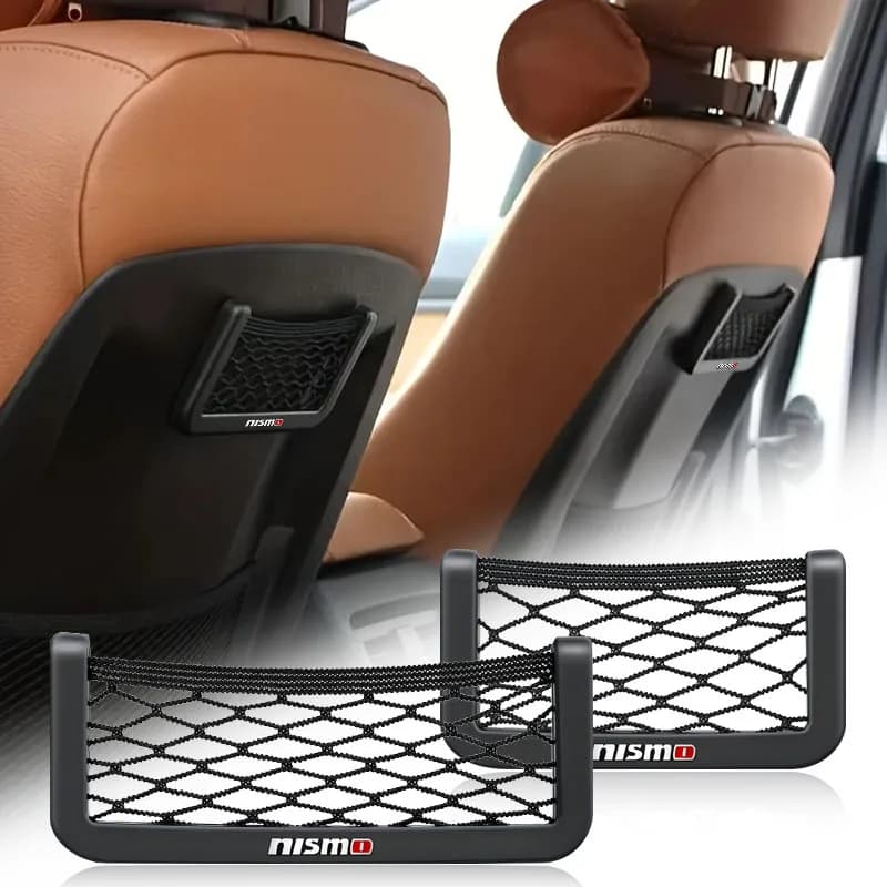 Borsa a rete per auto Supporto per telefono Scatola a rete di stoccaggio Tasca Organizer Accessori auto per Nismo Nissan Qashqai Juke X-trail Tiida Teana