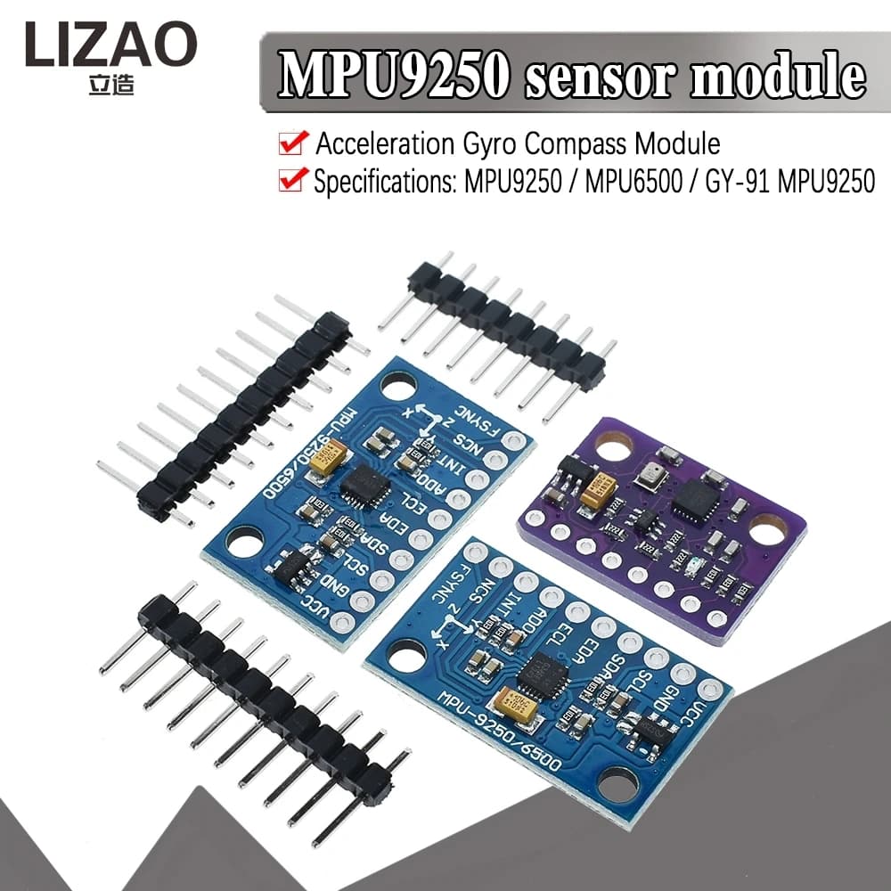 Modulo Sensore MPU9250 a 9 Assi con Accelerometro, Giroscopio e Bussola MPU9250/MPU6500/GY-91 per Progetti DIY Arduino