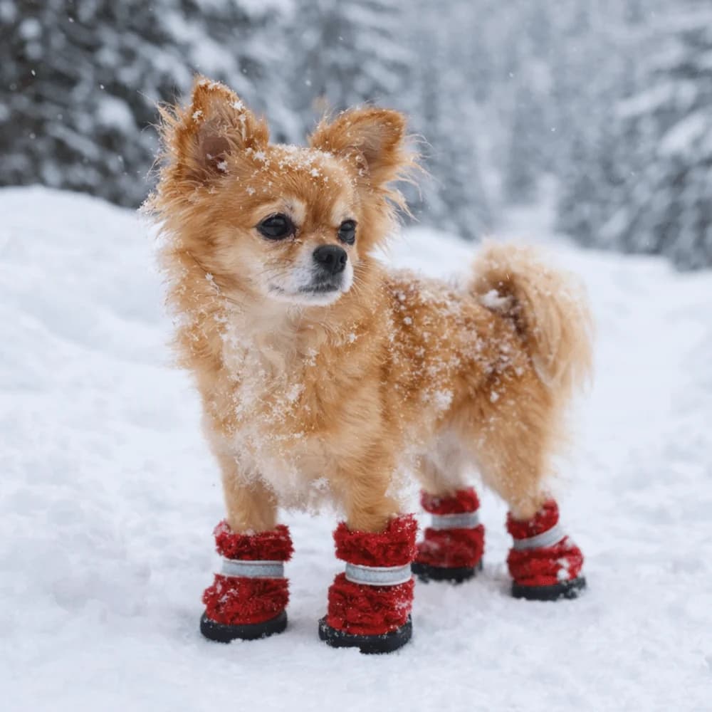 4 pz/set Addensato Caldo Cane Scarpe di Cotone Anti-Graffio Resistente All'usura Antiscivolo Scarpe Per Cani Comodi Stivali Da Neve Per Cani Da Trekking