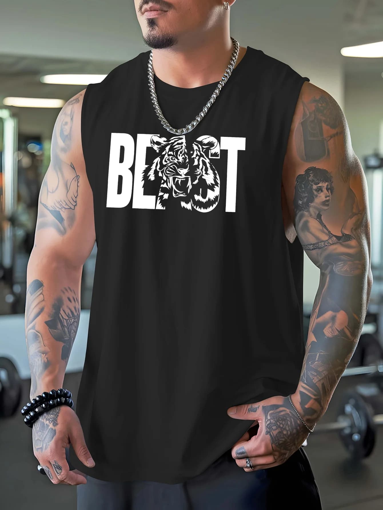 Gilet sportivo da uomo Fierce Beast Tiger, maglietta estiva senza maniche per fitness e basket, traspirante e ad asciugatura rapida