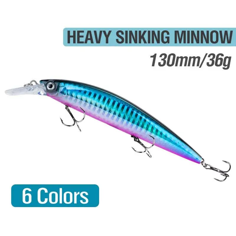 1Pc 130mm/36g Simulazione Minnow Richiamo di Pesca Incisione Laser Lancio Lungo Richiamo Duro Con 3 Ami Alti Wobble Attrezzatura Da Pesca