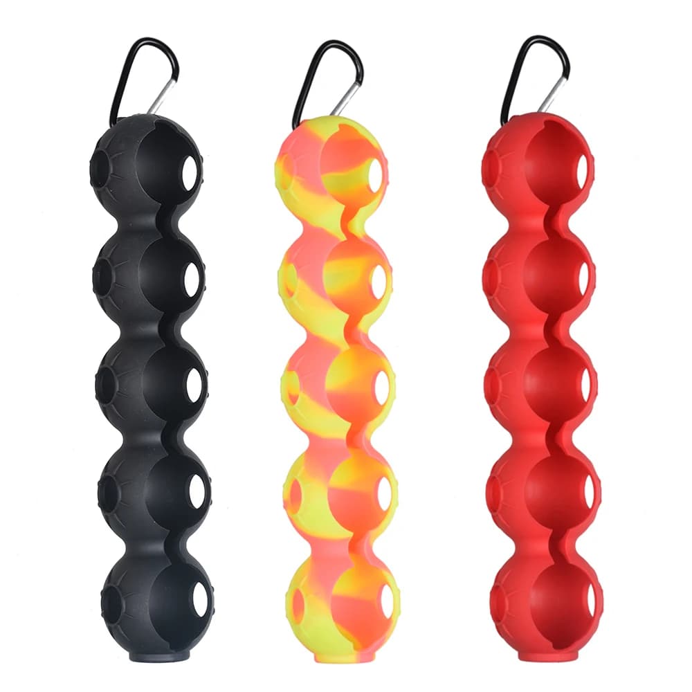 1 pezzo di copertura protettiva in silicone per palline da golf con assorbimento degli urti e design antiscivolo può contenere 5 palline di accessori da golf