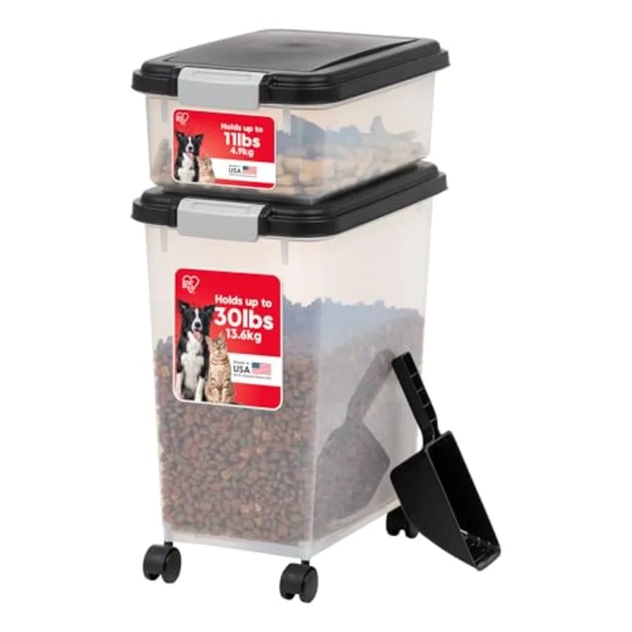 Food Container for Dogs 2026 from 30 pounds and Combined Container for Cats from 11 pounds, Snack Container for Dogs, Airtight and Stackable, 2-Cup