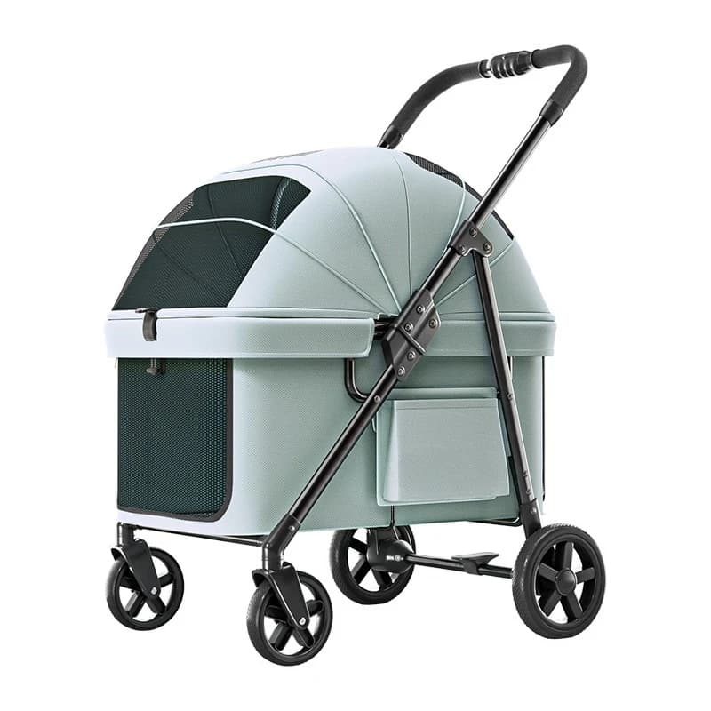 Passeggino Pieghevole Portatile per Animali Domestici in Materiale Oxford, Accessori per Gatti e Cani