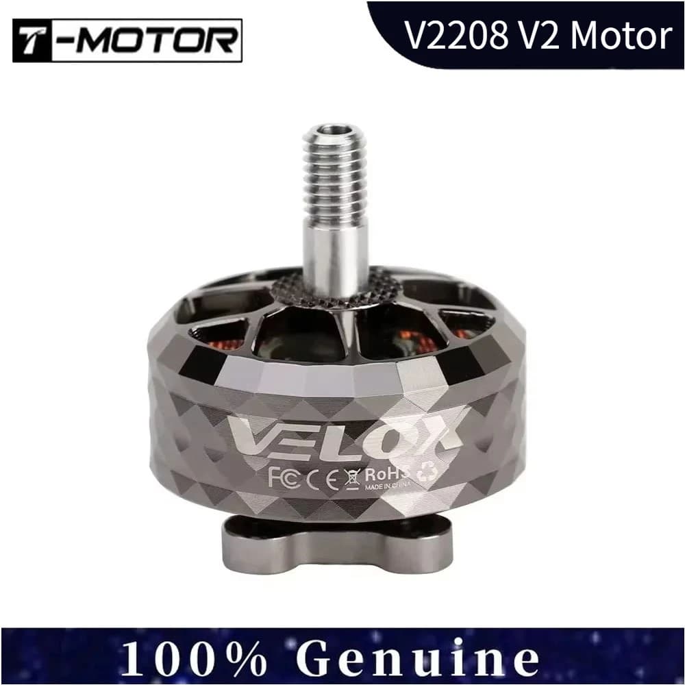 T-Motor VELOX VELOCE V2208 V2 1750/1950/2450KV Brushless Motor - 4mm Titanium Shaft for 5in FPV Racing & Freestyle Drones