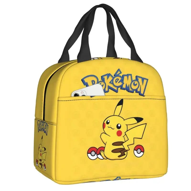Borsa Termica Portatile Personalizzata P-Pikachu per Donne, Impermeabile, Design Kawaii, Contenitore Isolato per Alimenti da Ufficio