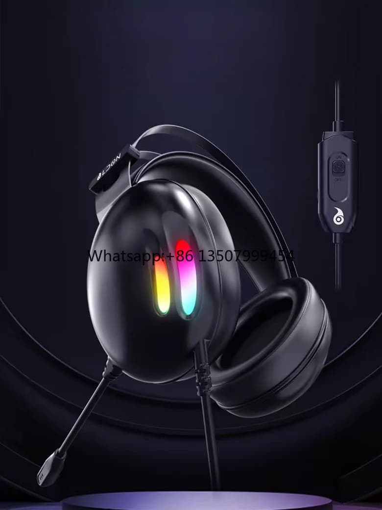 Cuffie E-Sports LDON-X2 con Audio Surround 7.1, RGB, USB, Design Over-Ear in Pelle e Metallo, Impermeabili IP65, ANC, per Gaming PC e Mobile, 2m
