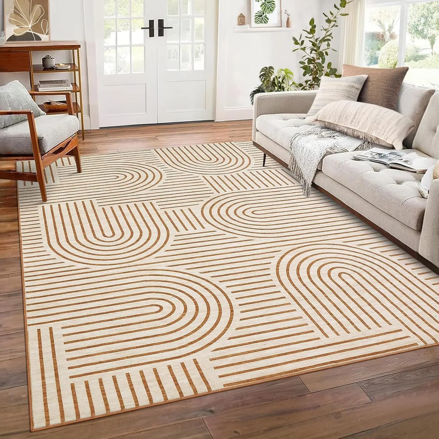 Tappeto Arcobaleno Lavabile 6x9 - Antiscivolo, Resistente alle Macchie, a Pelo Corto per Soggiorno, Camera da Letto, Sala da Pranzo - Morbido, Durevole, Lavabile in Lavatrice