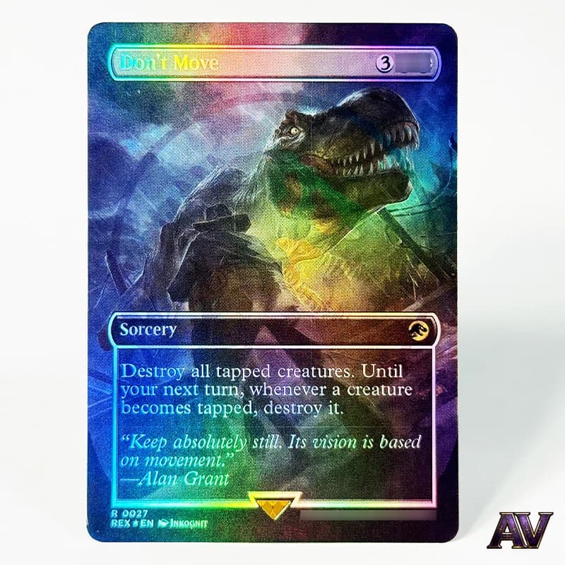 Carte da Gioco Collezionabili di Alta Qualità Senza Bordo con Dinosauri Magici Grim Giganotosaurus per Giochi di Carte