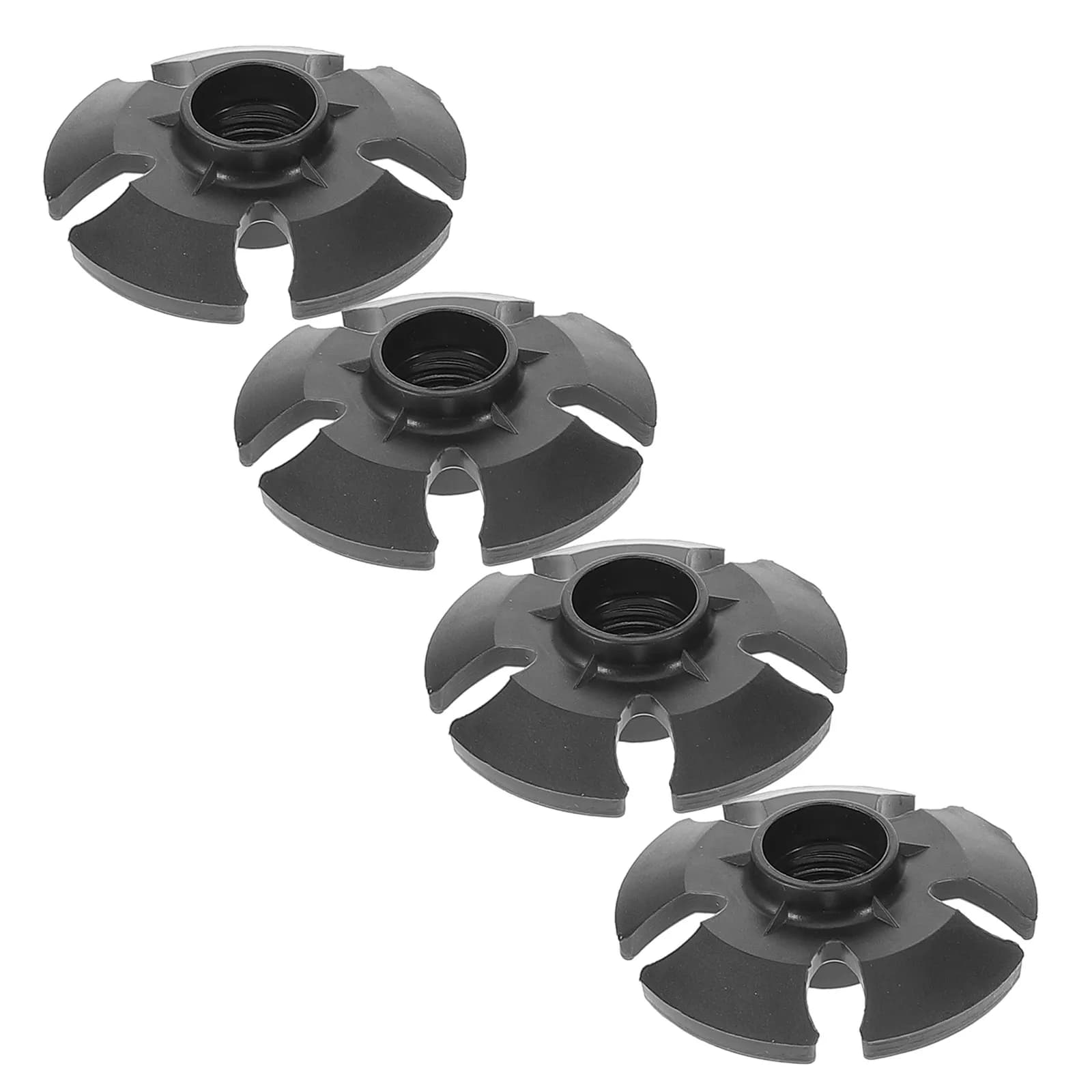 4Pcs Trekking Pole Rubber Mud Baskets Snow Pole Stopper Shock Absorption Tips for Hiking Sticks Walking Canes Backpacking
