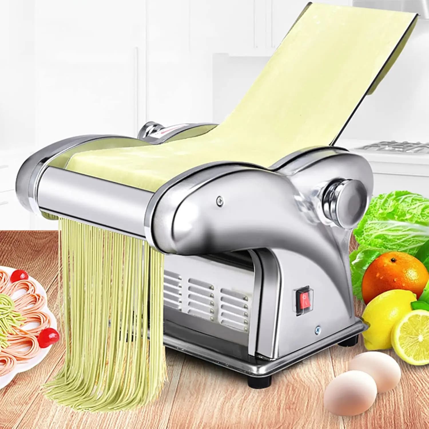Macchina per Fare la Pasta, Sfogliatrice per Impasto di Ravioli e Noodle, Macchina Tagliapasta per Spaghetti e Fettuccine
