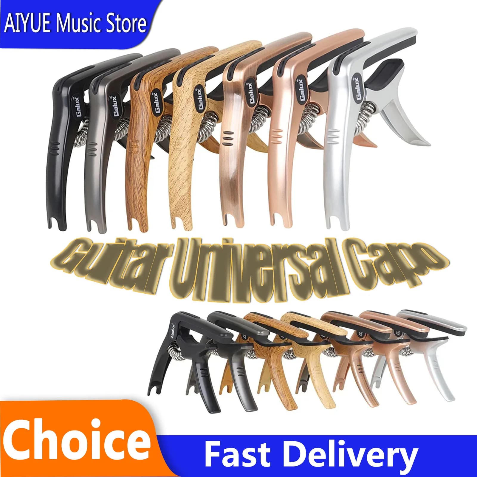 GALUX GC-501A Guitar Universal Capo Multifunctional Alloy Capo Acoustic Electric Guitar Bass Ukulele Banjo Accessories