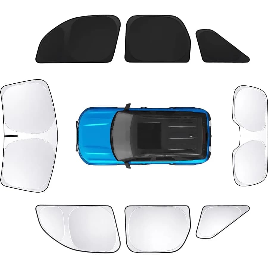 8 pezzi parasole per finestrino per Bronco Sport 20212024 2025 accessori parabrezza laterale posteriore parasole completo visiera parasole blocco UV Pri