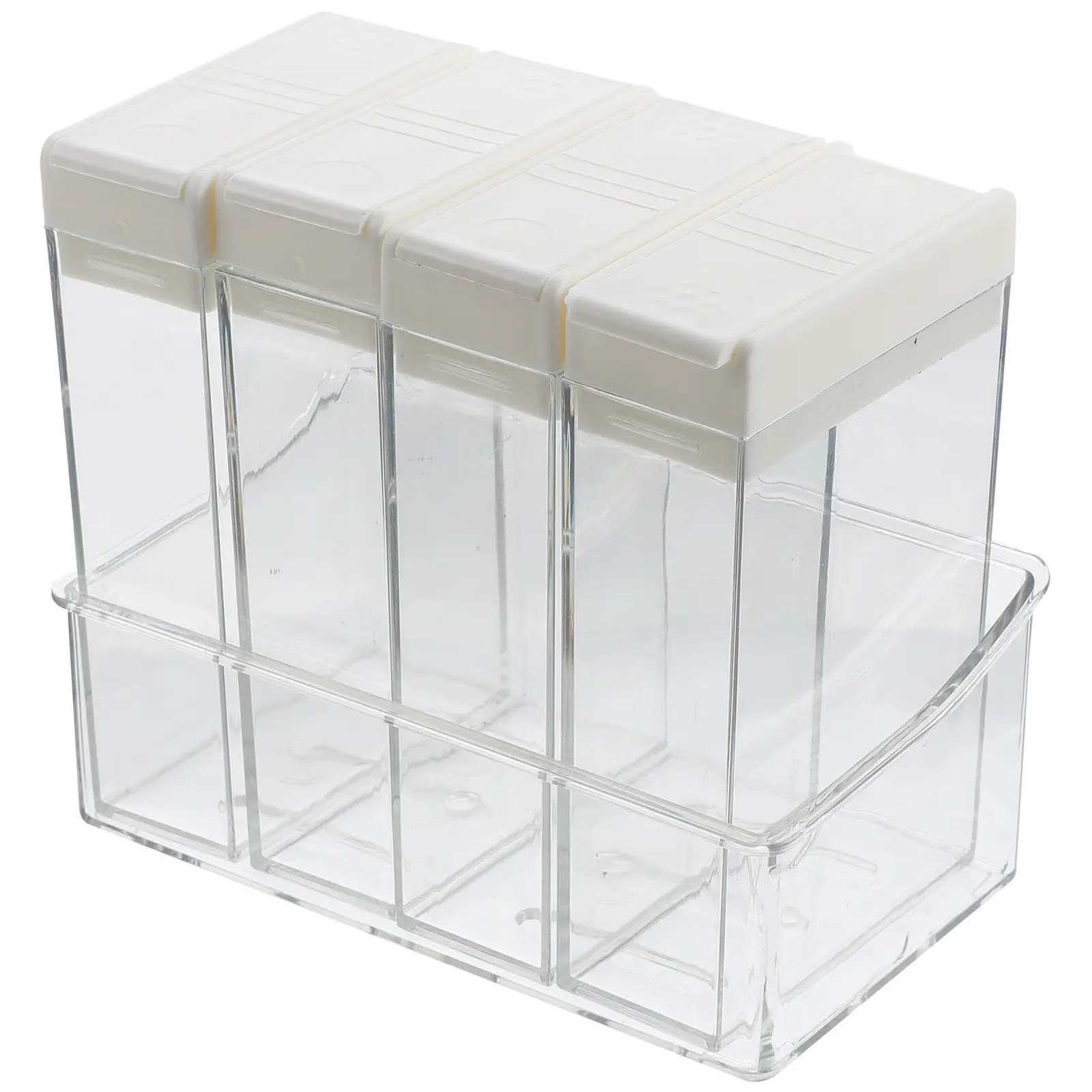 Set di Contenitori Trasparenti in Plastica per Alimenti con Scomparti Multipli per Cucina, Tavola, Picnic, Campeggio, Ermetici per Spezie
