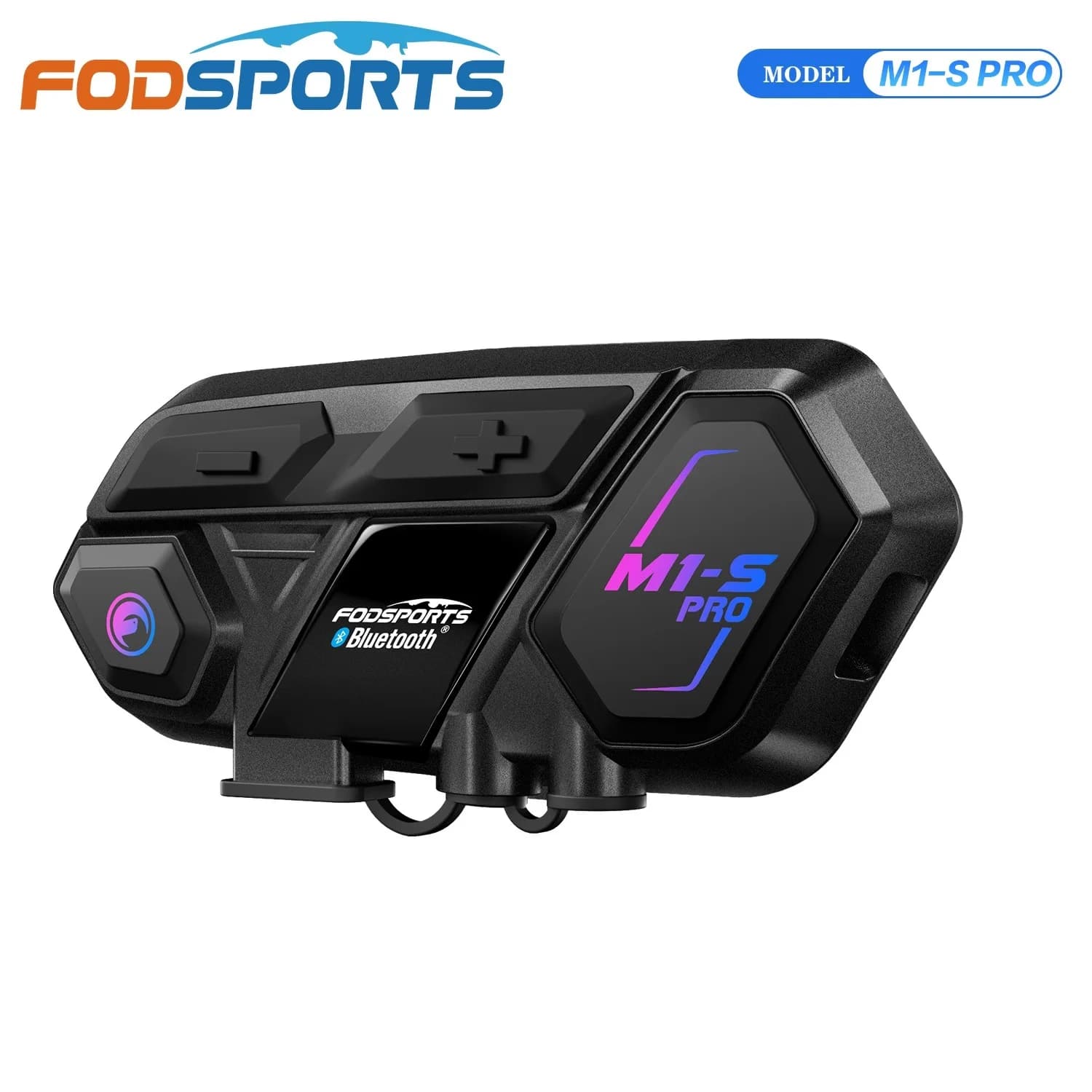Fodsports M1-S Pro Interfono Bluetooth per moto Cuffie per casco Interfono wireless, 10 ciclisti 2000M