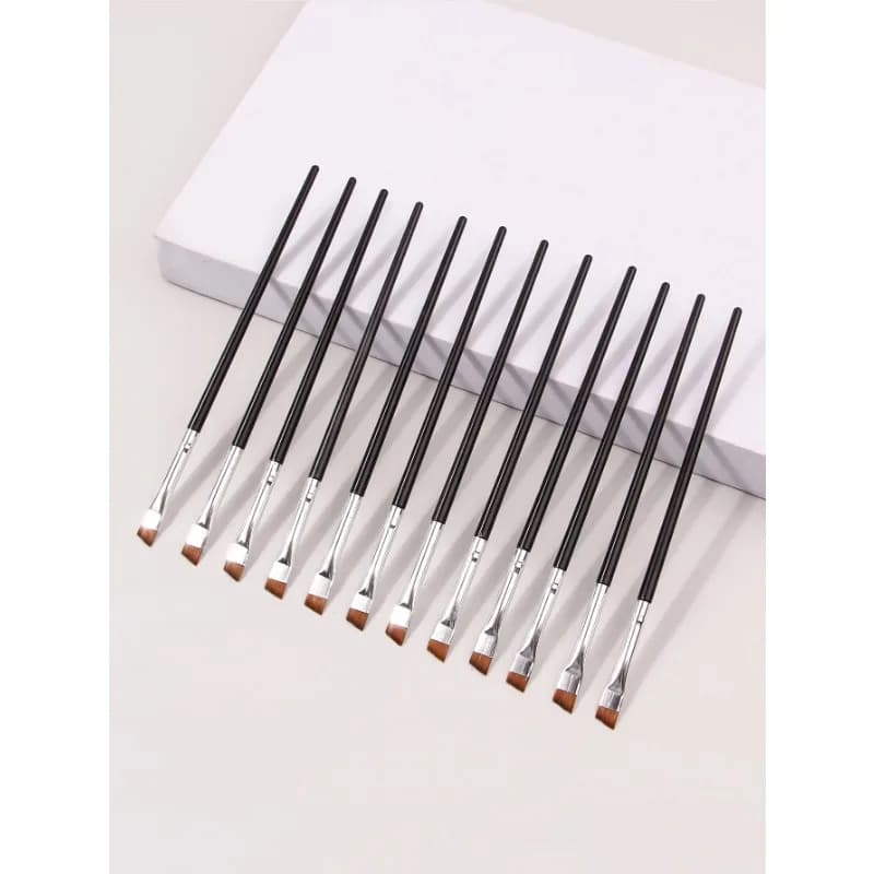 Estremamente utile! Set di 12 Pennelli Obliqui per Eyeliner, Pennello per Trucco Sottociglia, Pennello per Sopracciglia, Pennello per Dettagli