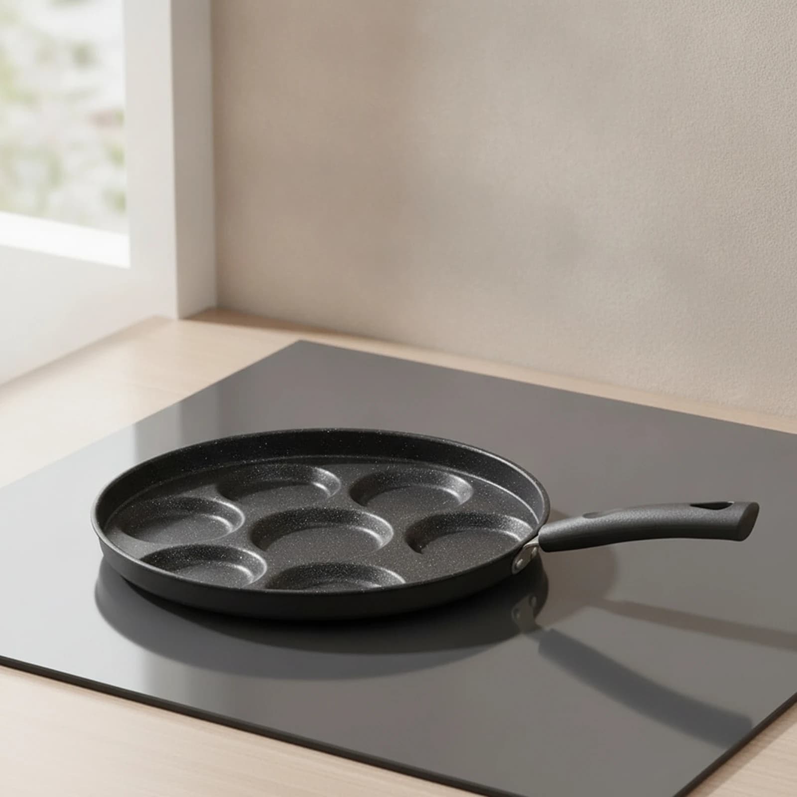 7-Cup Egg Pan Nonstick Egg Frying Pan Skillet Maifan Stone Style Cookware PFOAPFOA-Free for Families, Breakfast, Kitchen