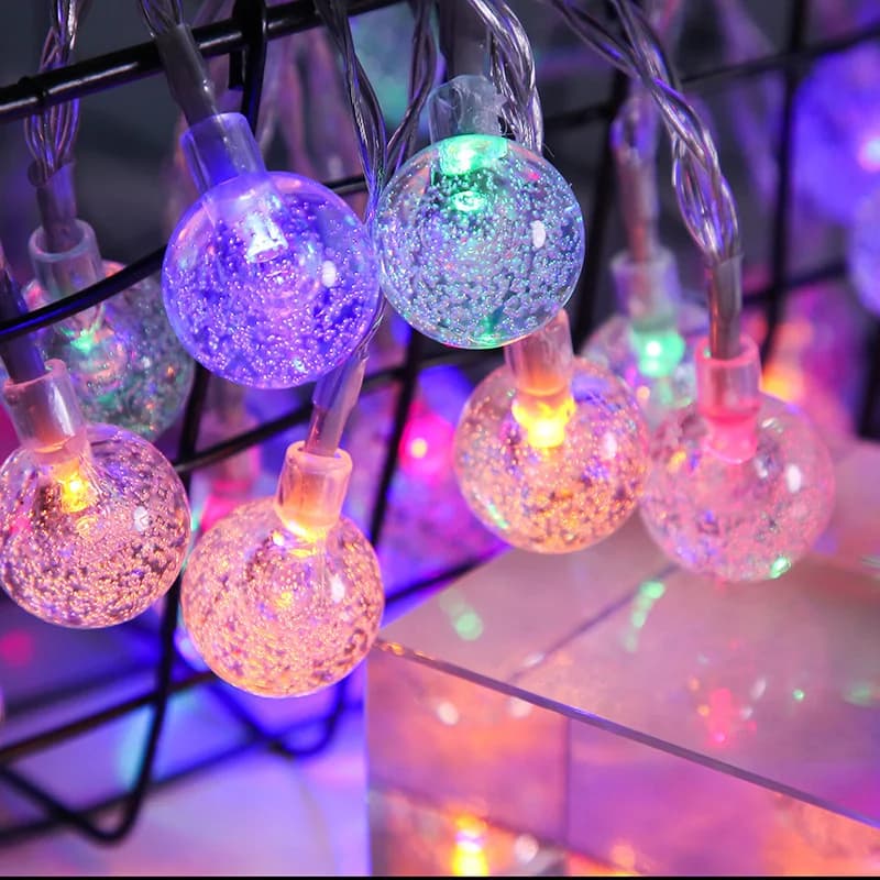 Luci a Sfera di Cristallo LED, Ghirlanda Luminosa per Decorazioni Interne, Matrimoni, Natale, 10/20/40/80 LED, Luci Fatate a Batteria