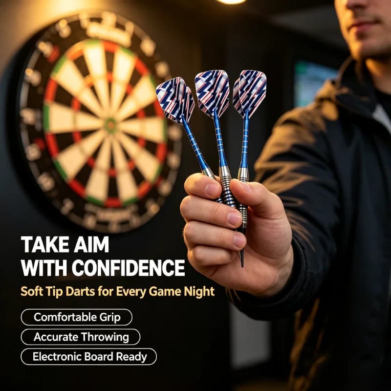 16g Soft Tipped Darts Professional Indoor Plastic Tip Darts Set For Electronic Dartboard Games Plastic Storage Box