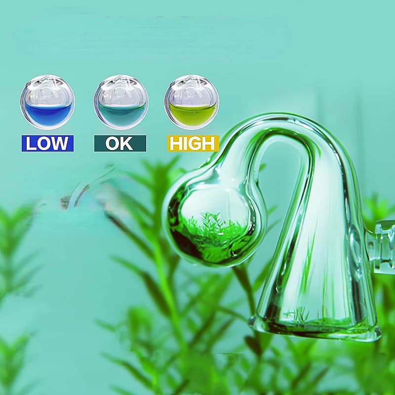 Vetro diffuso CO2 Drop Checker Acquario Hang On CO2 Monitor Sensore Indicatore del rilevatore per acquario Serbatoio acquatico piantato Test PH