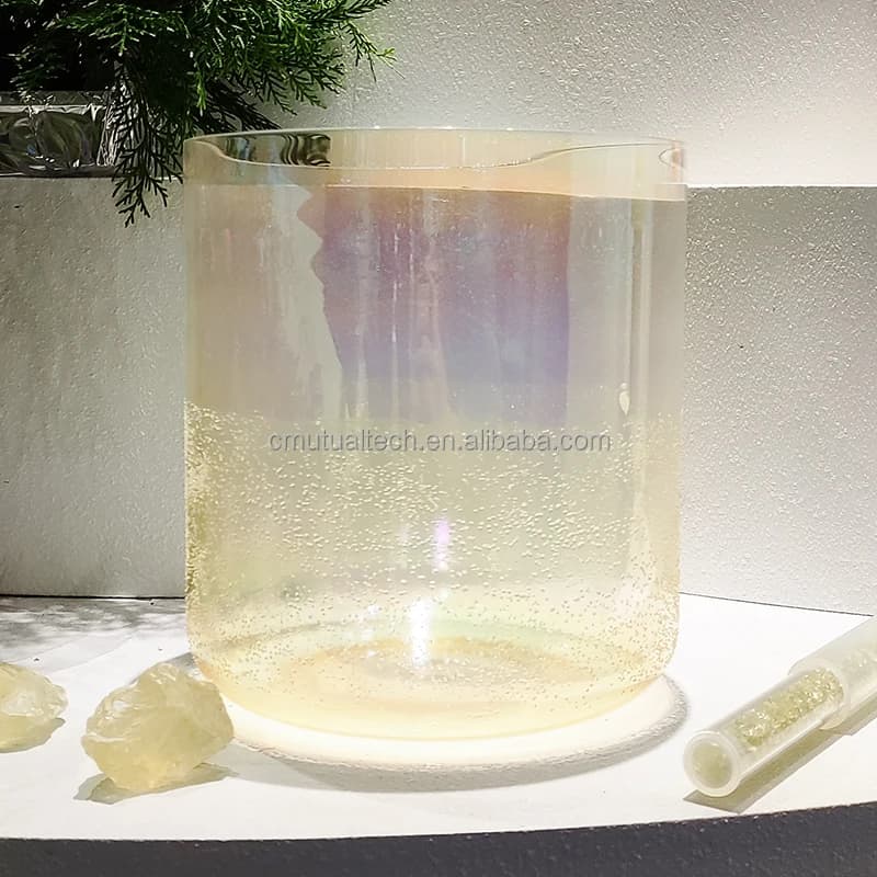 High Grade Alchemy Crystal Bowl Citrine Quartz Sound Therapy Crystal Singing Bowl 432Hz Sound Healing Instrument