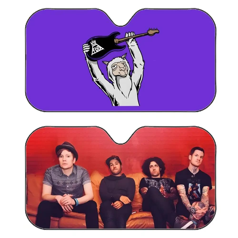 Casual Band Emo F-Fall Out Boy Parasole riflettente per parabrezza auto, protezione solare anti-UV, isolamento termico, parasole riutilizzabile