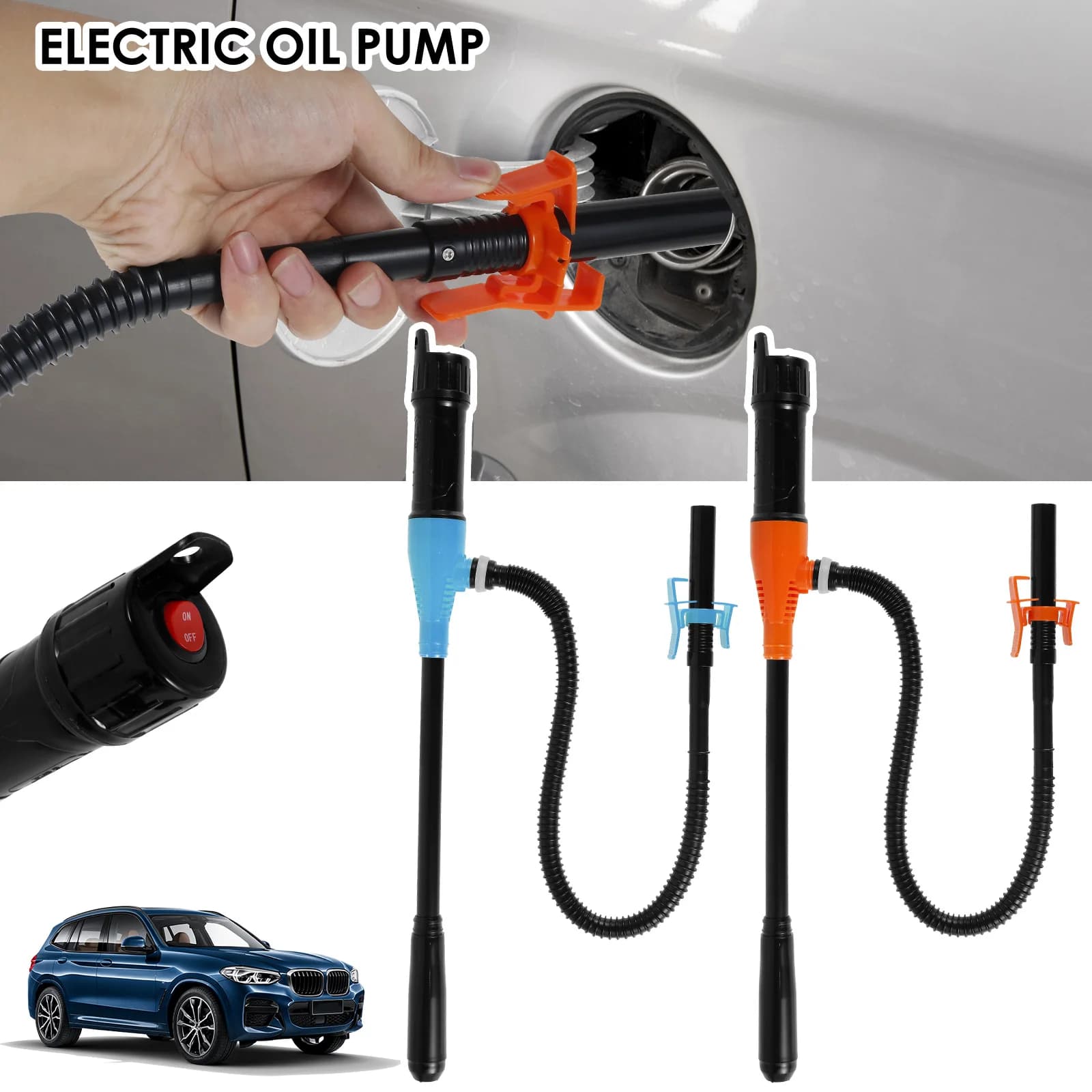 Liquid Transfer Portable Pump, Electric Battery Pump for Auto Fuel, Oil and Liquid Transfer Suction Pump